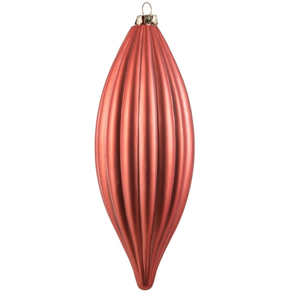 Vickerman 8" Coral Matte Line Finial Ornament, Pack of 4