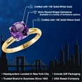 thumbnail image 2 of Gem Stone King 14K Two Tone Gold Purple Amethyst Solitaire Engagement Ring for Women | 1.70 Cttw | Round 8MM | Gemstone February Birthstone | Size 6, 2 of 6