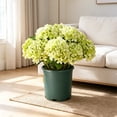 thumbnail image 4 of Hydrangea Artificial Flower for Outdoor, 4 Bundles Fake Hydrangea Bush Plant UV Resistant for Outdoors Front Porch Indoor Home Garden Decor, Green, 4 of 7