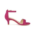 thumbnail image 3 of BLISSFUL STEP Sandales à Petits Talons pour Femmes à Brides, Bout Ouvert, Cheville, Rose Vif 6, 3 of 7