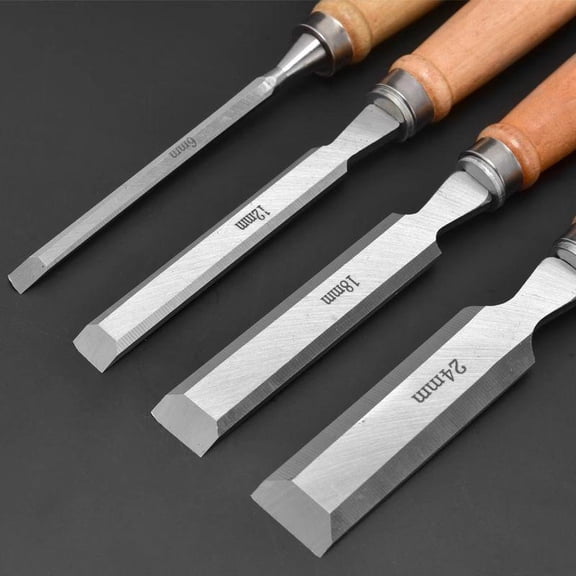 8/12/16/20mm 4 Pcs Wood Carving Chisels Set Professional for Woodworking with Ergonomic Wood Carving Tools DIY Auxiliary Tools