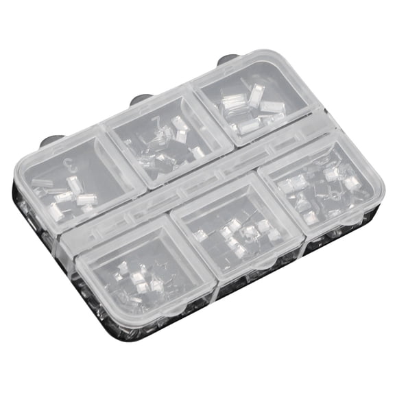 Square Flat Back Rhinestones DIY Glass Gems 6 Grid Nail Art Crystal Accents 2 Boxes