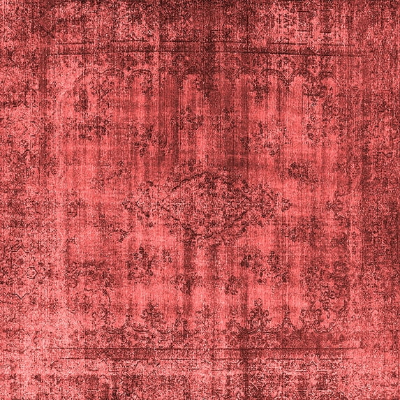 Ahgly Company Indoor Square Oriental Red Industrial Area Rugs, 4' Square