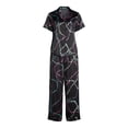 thumbnail image 2 of Joyspun Women’s Satin Top and Pants Pajama Set, 2-Piece, Sizes XS-3X, 2 of 6