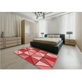 thumbnail image 5 of Ahgly Company Machine Washable Indoor Square Transitional Pastel Red Pink Area Rugs, 4' Square, 5 of 7