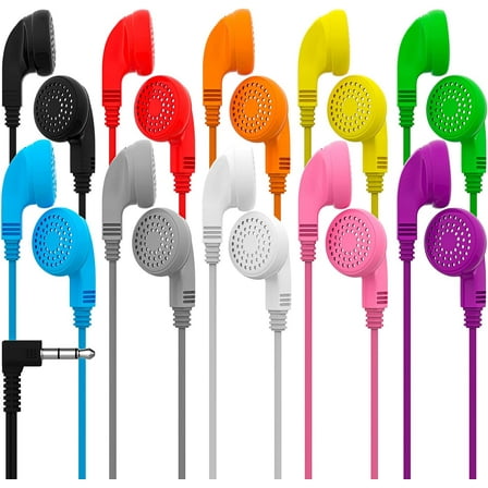 RedSkyPower In-Ear Headphones, Assorted Color, 10 Pack