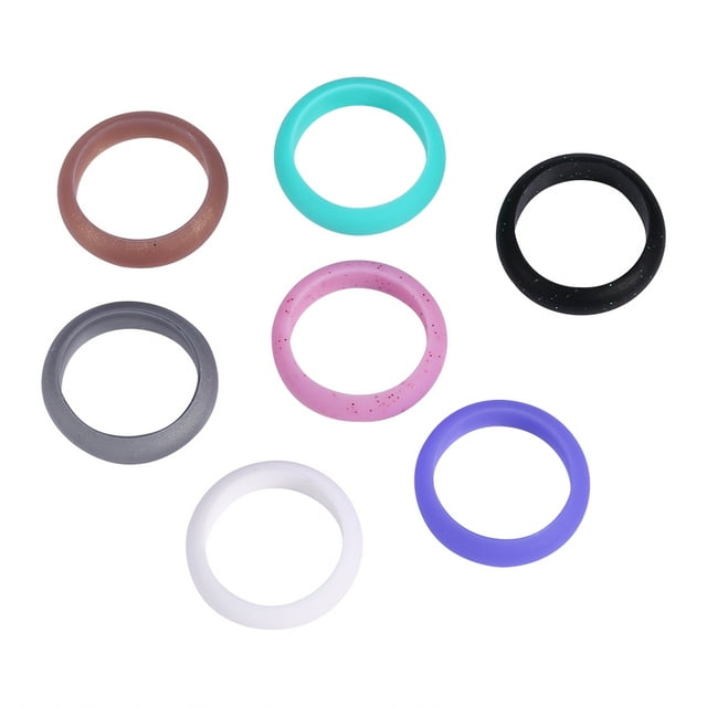 Silicone Rings Set,7Pcs Colors Women Silicone Silicone Wedding Ring Women Silicone Ring Custom Engineered