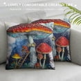 thumbnail image 3 of FUMJ Throw Pillow Cases Mushroom&nbsp;Leaves&nbsp;Spring Home Decor Throw Pillow Cover Super Soft Square  Plants Cushion Cover for Outdoor Sofa Couch, 3 of 5
