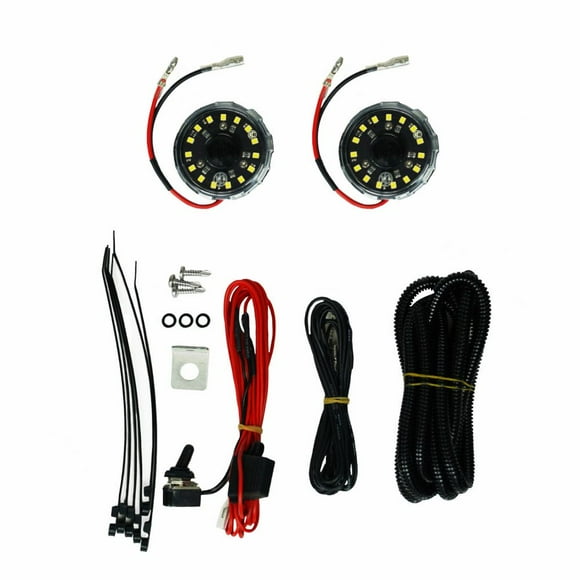 KC Hilites Underbody Light Kit 0355 Cyclone; Under Hood Mount; Clear Lens; White LED Bulb; Black Aluminum Housing; Set Of 2