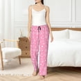 thumbnail image 4 of Fotbe Snowflake pink backgrounds Pantalones de Pijama para Mujer, Pantalones de Dormir, Pantalones Pj con Cordón y Bolsillos-Large, 4 of 6