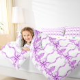 thumbnail image 4 of jejeloiu Purple Lovely Bowtie Queen Comforter Set,Cute Kawaii Bowknot Bedding Sets,Cartoon Bow Ribbon Bedding Comforter Set For Girls,Breathable Home Decor Reversible,3 Pieces, 4 of 8