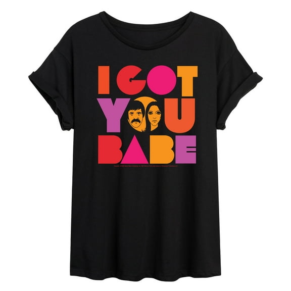Sonny and Cher - I Got You Babe - Women's Oversized Graphic T-Shirt