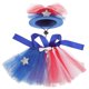 thumbnail image 1 of KAKOWELY 1 juego de disfraz para mascota del Día de la Independencia, sombrero patriótico americano, falda tutú de malla., 1 of 4