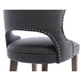thumbnail image 5 of Guyou Modern Dining Chairs Set of 2, Mid-century Upholstered Linen Armless Side Chair with Nailhead Trim and Curved Back for Dining Room Living Room Kitchen, Grey, 5 of 11