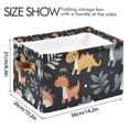 thumbnail image 4 of Yayeee Canvas Storage Basket with Handles for Shelves Fabric Bins Closet Organizer, Orange Dinosaur, 4 of 8