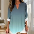 thumbnail image 4 of Jalioing V Neck Long Sleeve Shirt for Women Casual Fashion Cotton Tunic Tops Plus Size Loose Gradient Blouse, 4 of 5