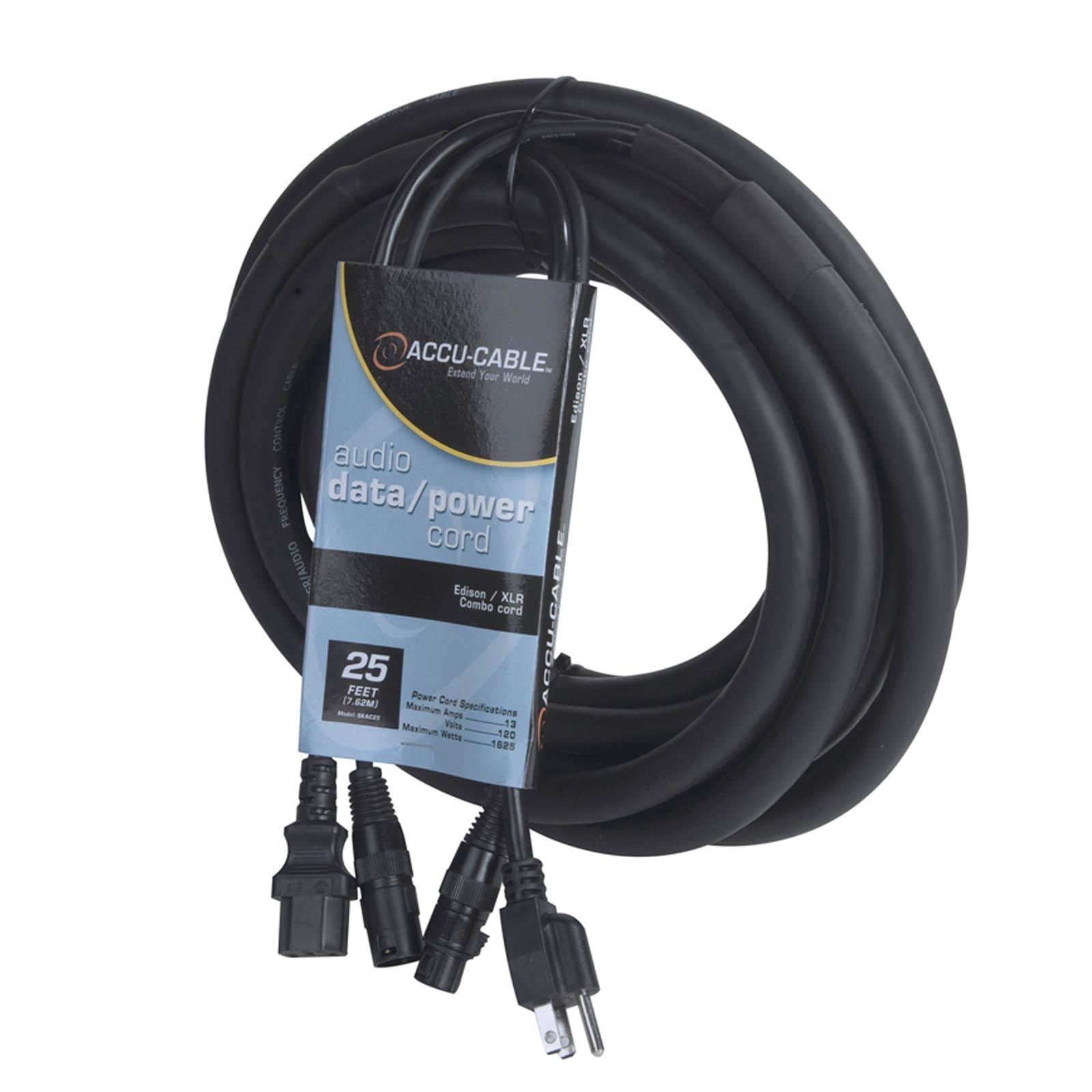 (2) American Audio SKAC25 25FT XLR/IEC Combo Cables
