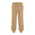 thumbnail image 4 of Huowey Boys Cargo Joggers With Elastic Waist Loose Fit Trousers Thick Wool Lined Warm Athletic Sweatpants Casual Pants,Khaki,7-8 Years, 4 of 6