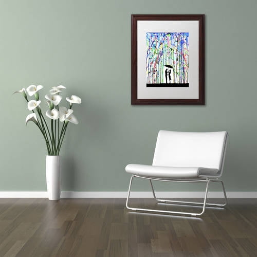Trademark Fine Art 'Pour Deux' Canvas Art by Marc Allante, White Matte, Wood Frame
