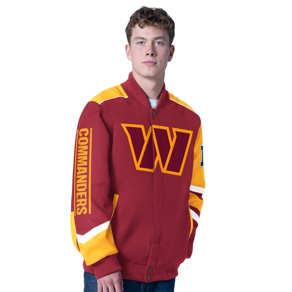 Men's G-III Sports by Carl Banks Burgundy Washington Commanders Prime Time Full-Zip Racing Jacket