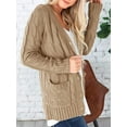 thumbnail image 3 of SMZ Women's Open Front Cardigan Sweaters Fall Fashion Button Down Cable Knit Chunky Winter Outerwear Coats, 3 of 8