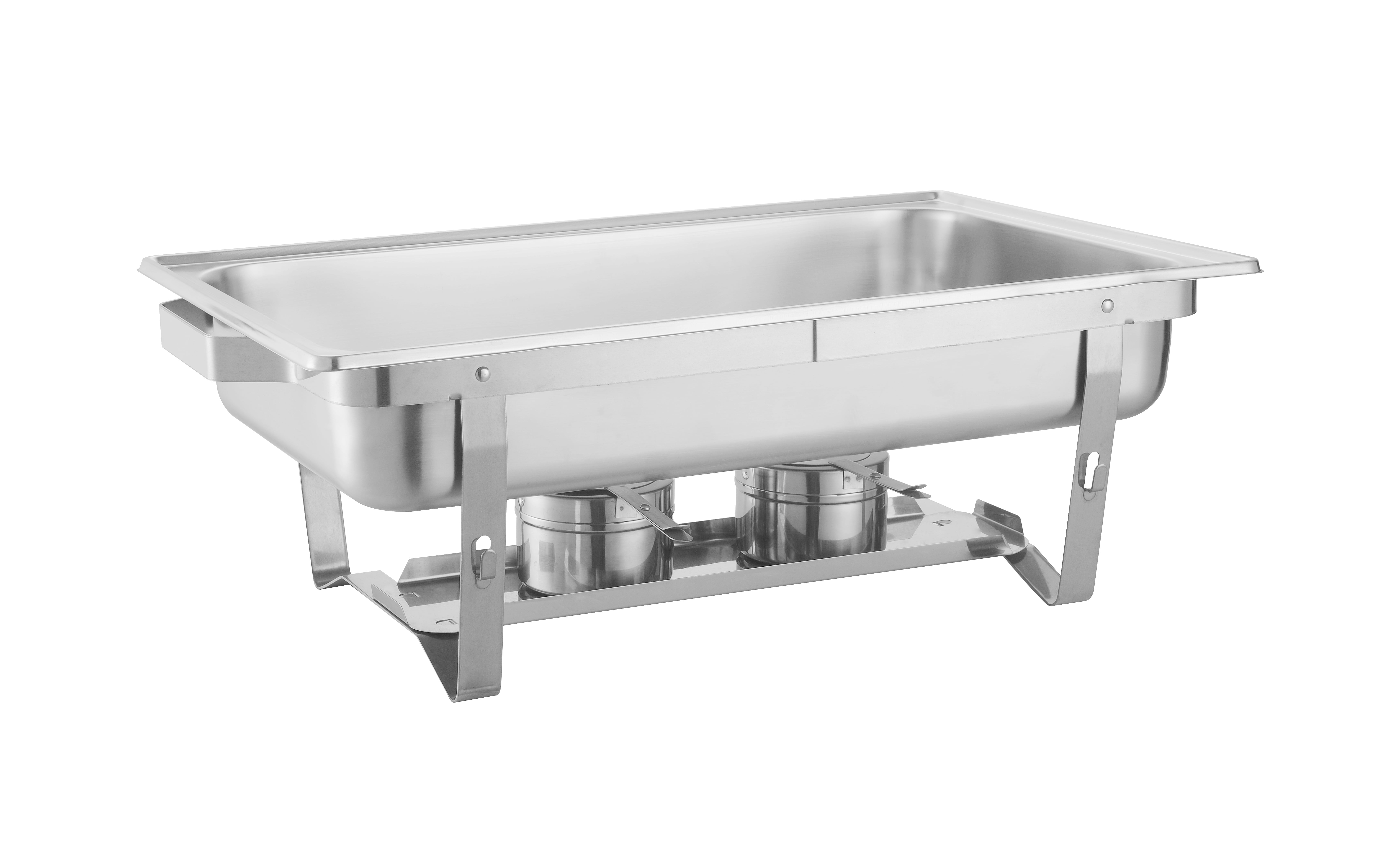 Buffet Catering Dish Set of 4 with Stainless Steel Food Pans and Water Trays, Chafing Dish for Parties and Outdoor Events, Silver