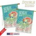 thumbnail image 3 of Breeze Decor BD-NA-H-107062-IP-BO-DS02-US 28 x 40 in. Octopus Good Vibes Coastal - Everyday Nautical Impressions, Decorative Vertical House Flag, 3 of 4