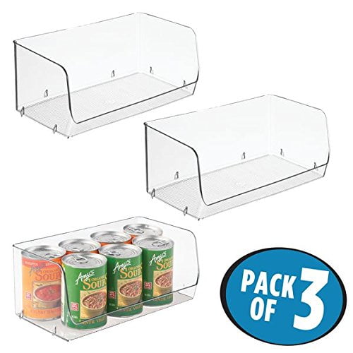 clear pantry organizer bins stackable