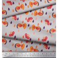 thumbnail image 3 of Soimoi Poly Crepe Fabric Leaves & Bird Kids Decor Fabric Printed Yard 52 Inch Wide, 3 of 3