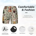 thumbnail image 3 of Fuzoiu Coffee Makers Macaroons Chocolate Print Men's Swim Shorts,Quick-Dry Double-Layer Swim Trunks,Board Trunks,Beach Shorts Swimwear Bathing Suits-Large, 3 of 6
