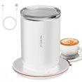 thumbnail image 1 of Graflsoa 2-in-1 Magnetic Stirring Smart Mug with 55°C Temperature Control, 300ml Double-Wall Stainless Steel, USB-Powered, Touch Button Base, Frost White, 1 of 7