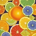 thumbnail image 6 of HAOXIT Small Round Tablecloth, Abstract Washable Polyester Table Cloth for, Colorful Orange Tropical Fruit Rainbow Color, Fit Round Tables, for /Parties/Home, Yellow Blue Green 42-46, 6 of 8
