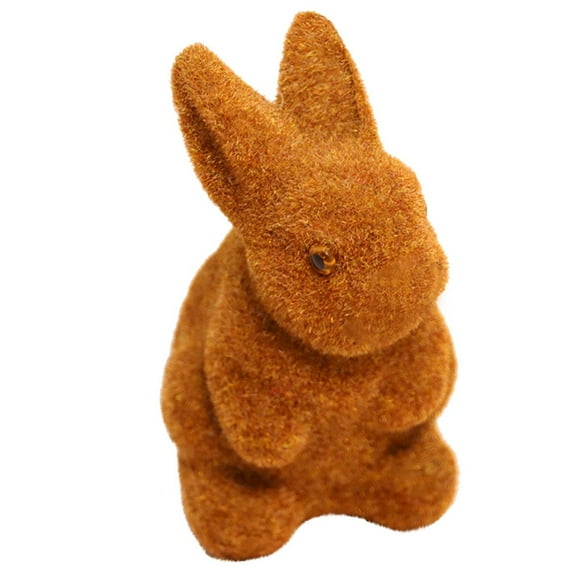 Pisexur Easter Bunny Decorations Spring Decor Grass Rabbit Easter Furry Flocked Bunny Rabbit Miniatures Standing Moss Garden Easter Basket Stuffers for Kids