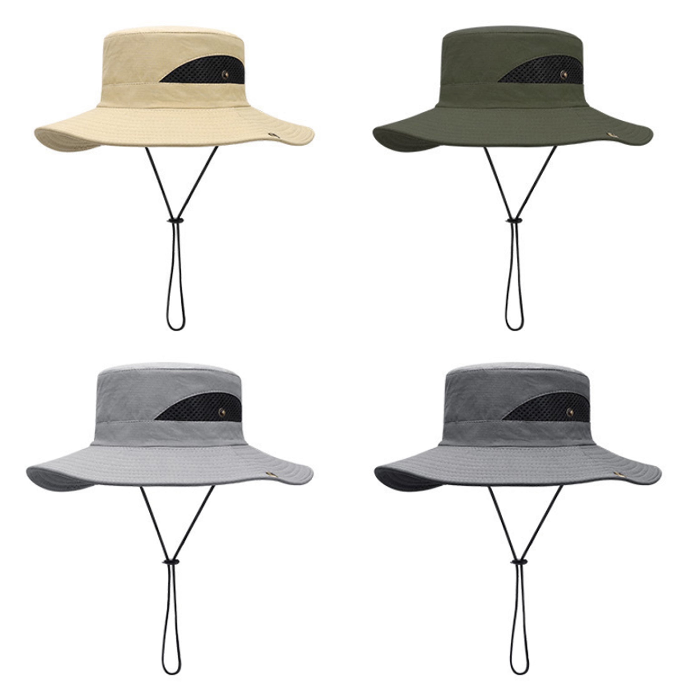 YeekTok UPF 50+ Waterproof Fishing Hat with String Wide Brim Hat for Men  Women Army Green Sun Bucket Hat 
