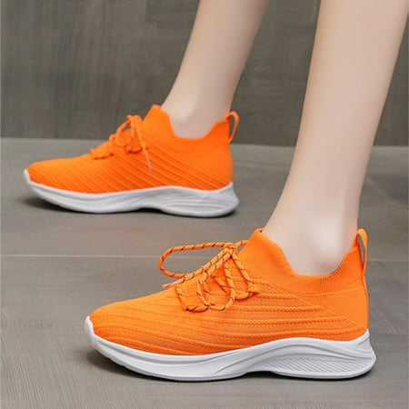 

Vedolay Sneakers for Ladies Women s Platform Cute Bow Slip on Sneaker Casual Fashion Sneakers Orange 6.5