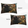 thumbnail image 2 of Honeii Pug Wearing Sunglasses Flowers Pattern Decorative Throw Pillow Case - Elevate Your Couch, Sofa, or Bed with Stylish Home Decor-20"x30", 2 of 6