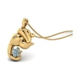 thumbnail image 2 of 0.16 Ctw Round Blue Topaz 925 Sterling Silver Gold Vermeil Hindu Religious Ganesh Men Women Necklace Pendant, 2 of 3