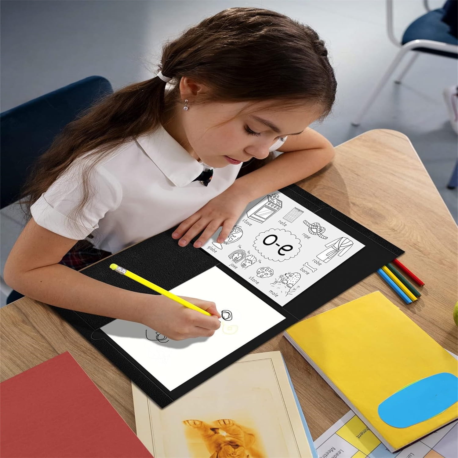 Folders with Pockets(125 Pack, Black), 2 Pocket Folders Fit Letter Size Paper, Paper File Folder for School Office Home Business