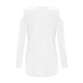 thumbnail image 6 of MEICHEN Spring and Summer Women's Clothing Color Cotton Fashion Solid Color Strapless Long Sleeved T Shirt, 6 of 6