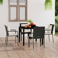 thumbnail image 1 of vidaXL Garden Chairs with Cushions 4 pcs Poly Rattan Black, 1 of 5