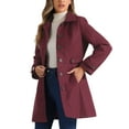 thumbnail image 4 of Abrigo largo clásico de invierno de una sola botonadura para mujer INSPIRE CHIC con bolsillos M Burdeos, 4 of 6