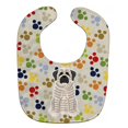 thumbnail image 1 of Pawprints Mastiff Brindle White Baby Bib, 1 of 1