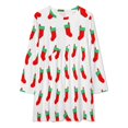 thumbnail image 2 of Christmas Stockings Pattern Repeating Endlessly Loose Dress Evening Dress Summer Dresses for Women Luxury Dress Long Sleeved Dress, 2 of 4