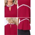 thumbnail image 5 of DARING DIVA Women's Halter Neck Beaded Cocktail Sleeveless Blouse L Burgundy, 5 of 5