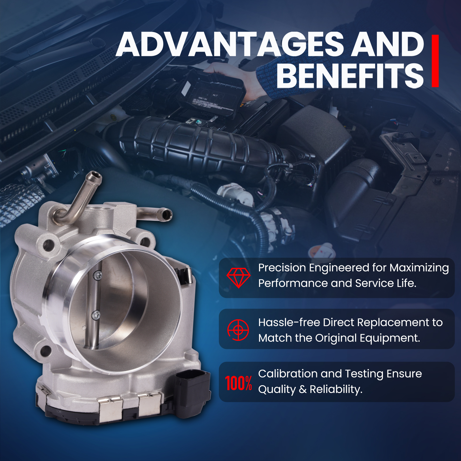 MOCA AUTOPARTS S20447 Throttle Body Fit for 2016-2021 Kia Sportage 2.4L & 2016-2020 Kia Sorento Optima 2.4L & 2018-2020 Hyundai Tucson 2.4L