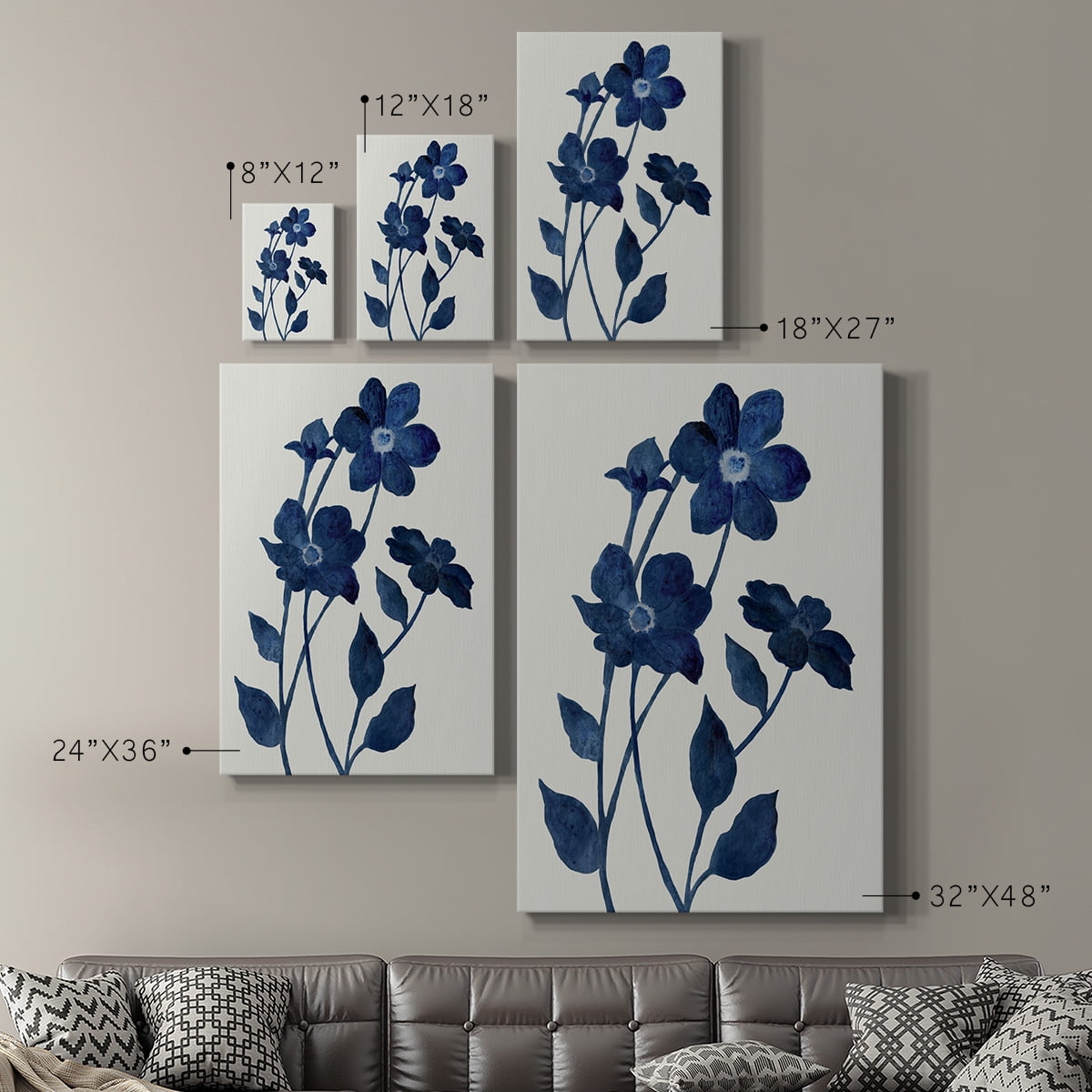 Indigo Bloom II Premium Gallery Wrapped Canvas - Ready to Hang