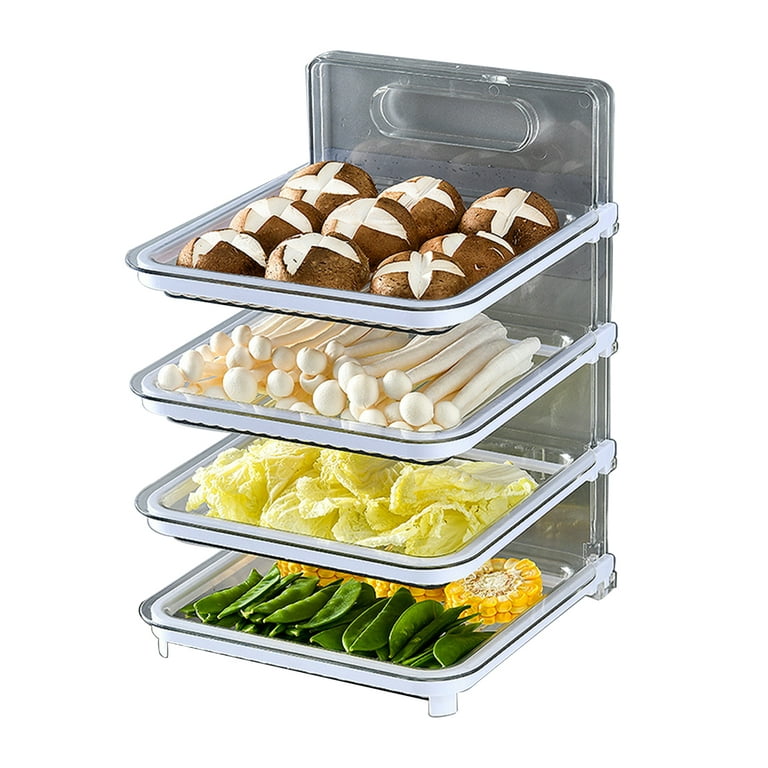 Wall-mounted Vegetable Prep Tray Shelf Multifunctional Foldable Storage  Organizer Multi-layer Stacking Rank Kitchen Accessories