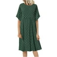 thumbnail image 2 of Lenago Women's Dresses Plus Size Fashion Short Sleeve Peinted Casual Dress Casual Dresses XL-5XL, 2 of 6