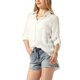 thumbnail image 4 of Camisas de botón INSPIRE CHIC para mujeres, de manga larga, con cuello alto, corte holgado, camisa de sol casual, blusas con bolsillos, blanca L, 4 of 6