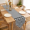 thumbnail image 3 of Black Ripple Table Runner 48 Inches Long Black Striped Simple Grey Geometric Abstract Table Runners for Dining Room Tabletop Dresser Scarf Home Party Banquet Wedding Holiday Decoration, 3 of 9